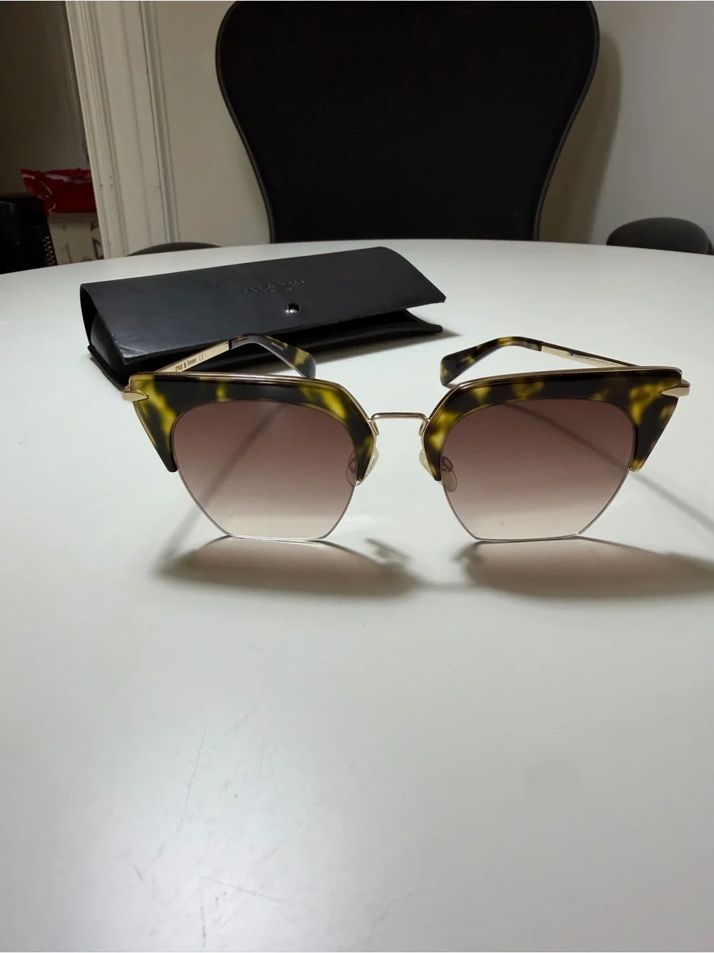 rag & bone Tortoiseshell and Gold Sunglasses